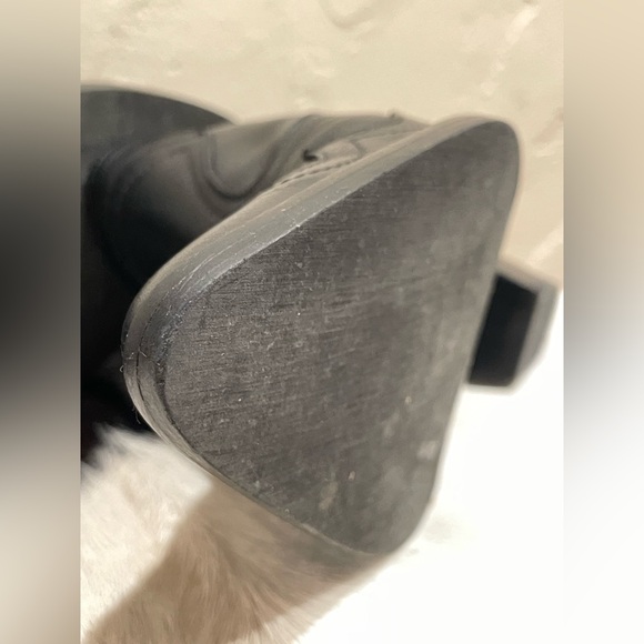 FREDA SALVADORE Reba Western Mule Calf Black Leather Heeled Mules - Picture 12 of 16